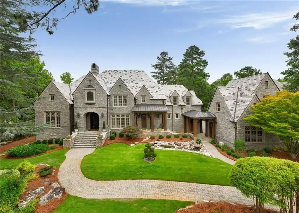 Discover The Castle at 929 Middle Fork Trl An Extraordinary 3.875M Italian Limestone Estate in Georgia 1