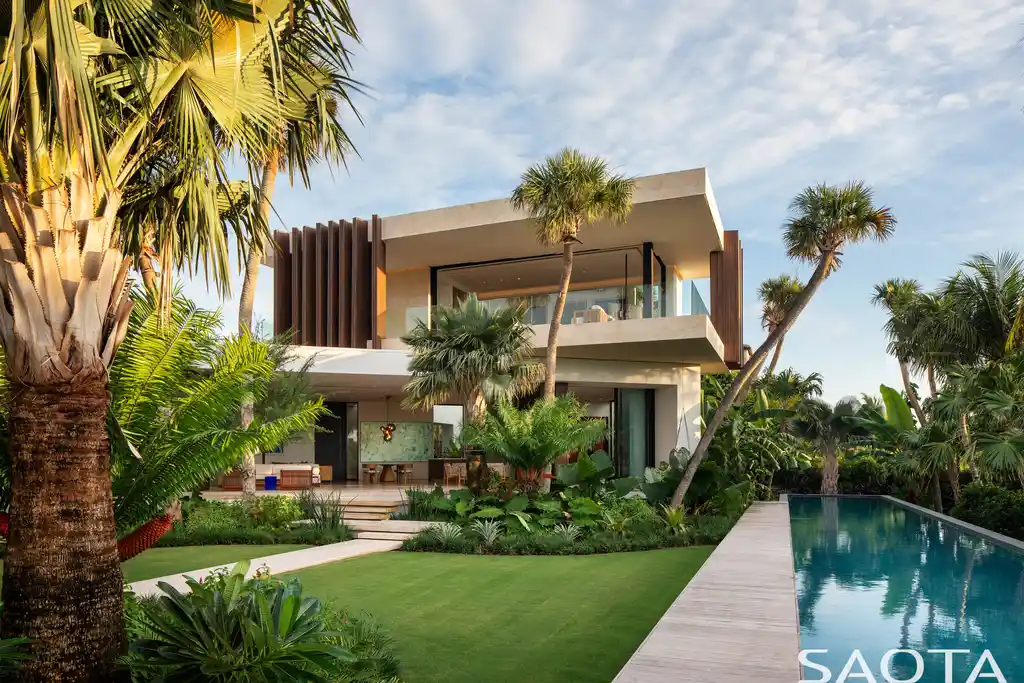 Villa Lyla by SAOTA, A Tranquil Canal-Side Tropical Retreat in Nassau, Bahamas