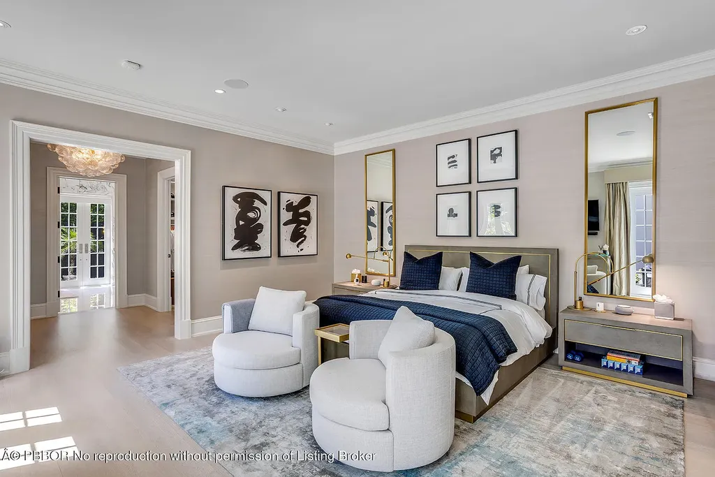 134 Casa Bendita Palm Beach luxury home for sale featuring 4 bedrooms, 5 baths, private pool, sun-drenched great room, and elegant Regency architecture.
