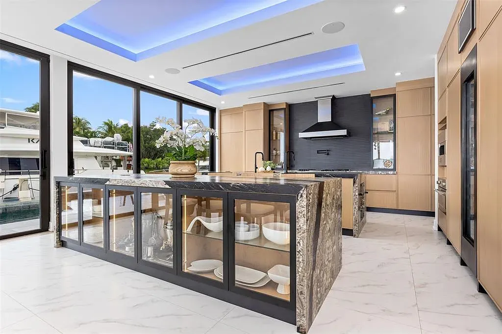 Luxury waterfront estate at 1845 SE 7th Street, Fort Lauderdale FL 33316 showcasing modern architecture and private yacht dock