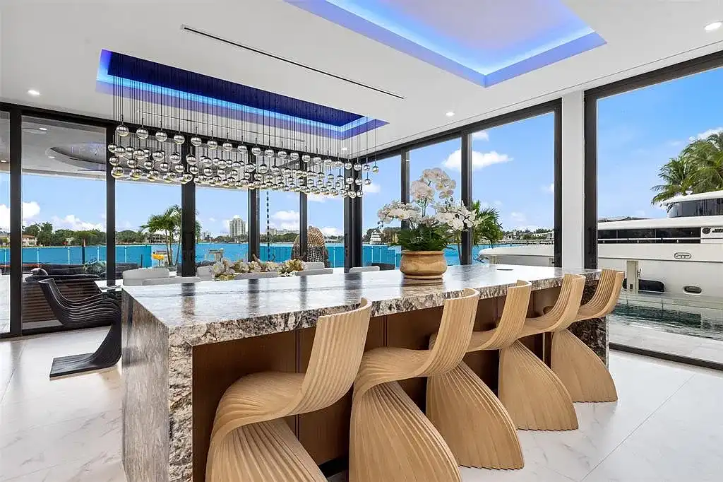 Luxury waterfront estate at 1845 SE 7th Street, Fort Lauderdale FL 33316 showcasing modern architecture and private yacht dock