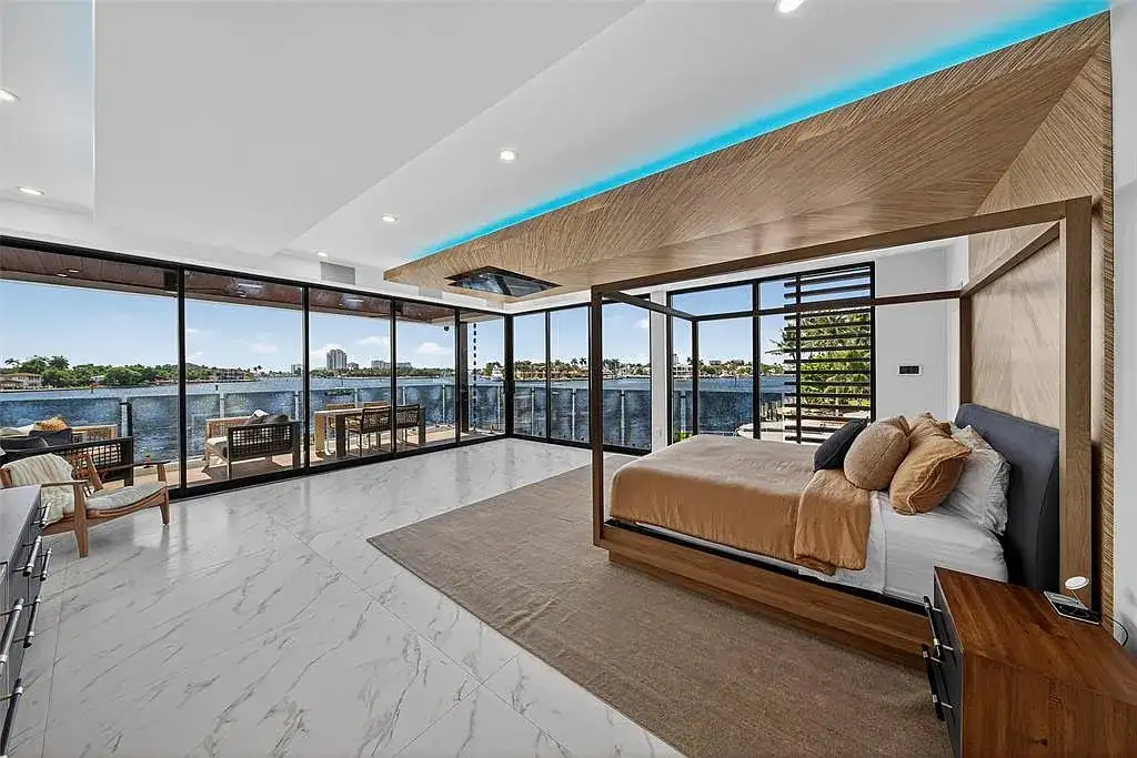 Luxury waterfront estate at 1845 SE 7th Street, Fort Lauderdale FL 33316 showcasing modern architecture and private yacht dock