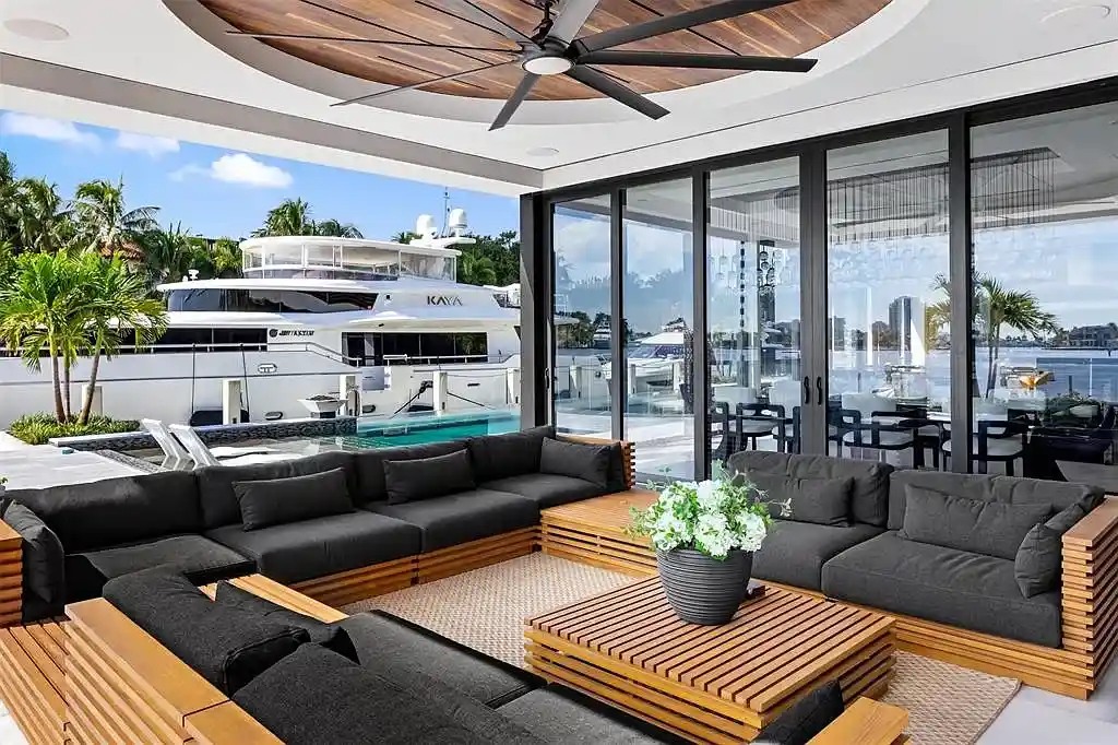 Luxury waterfront estate at 1845 SE 7th Street, Fort Lauderdale FL 33316 showcasing modern architecture and private yacht dock