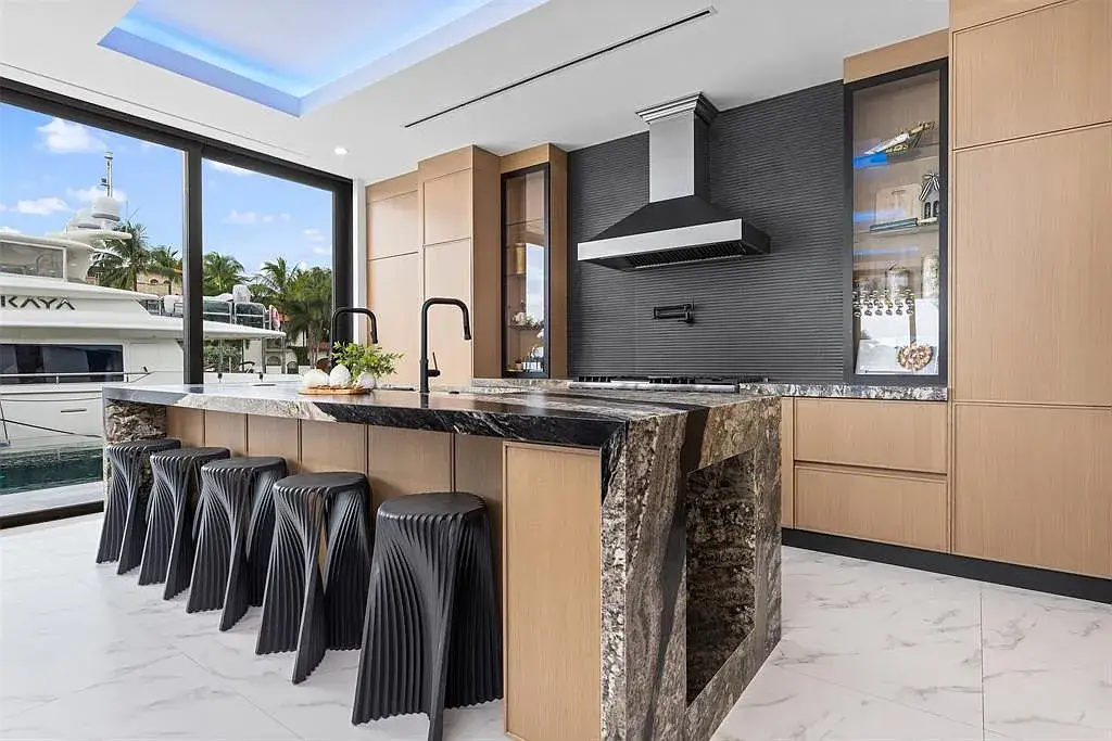 Luxury waterfront estate at 1845 SE 7th Street, Fort Lauderdale FL 33316 showcasing modern architecture and private yacht dock