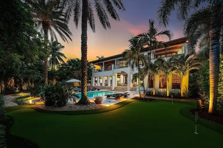 $11 Million Luxurious European-Inspired Estate with Private Beach Access and Resort-Style Amenities in Delray Beach