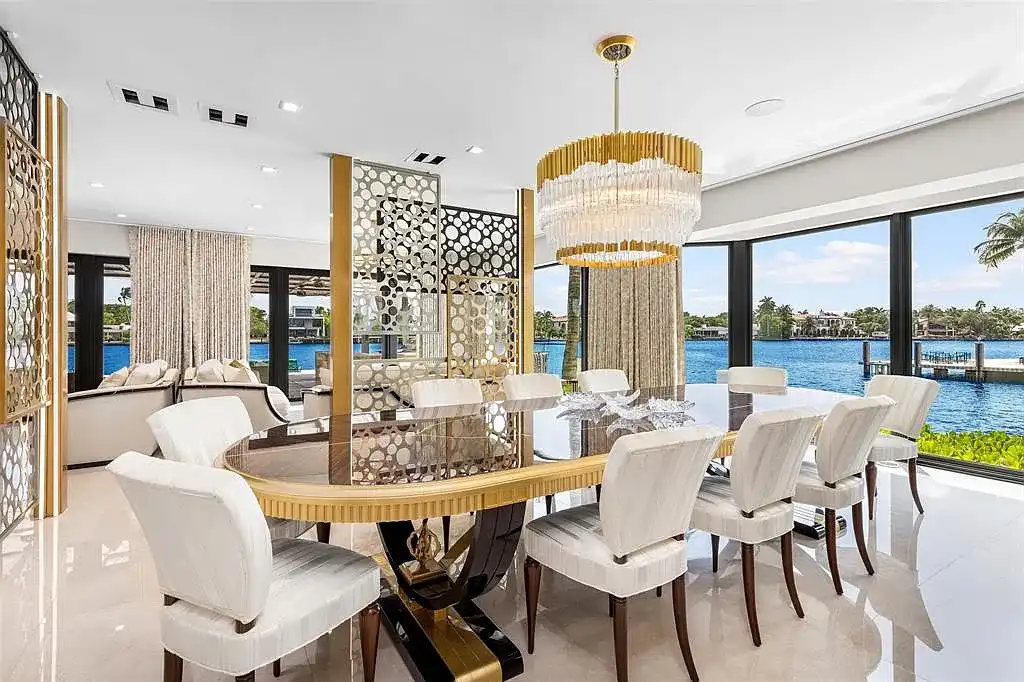 529 Bontona Ave Fort Lauderdale luxury waterfront estate with 6 bedrooms, 10 bathrooms, pool, marina dock, and custom interiors for sale.