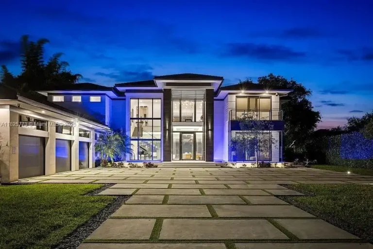 Experience Miami Luxury Living: $9 Million Modern Estate with Pool, Theater, and Guest House