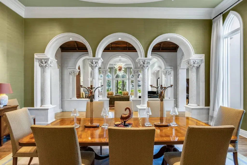 Luxury aerial view of 799 Sanctuary Drive Boca Raton FL 33431 showcasing $29,500,000 waterfront estate with 8 bedrooms 12 baths private pool and yacht dock