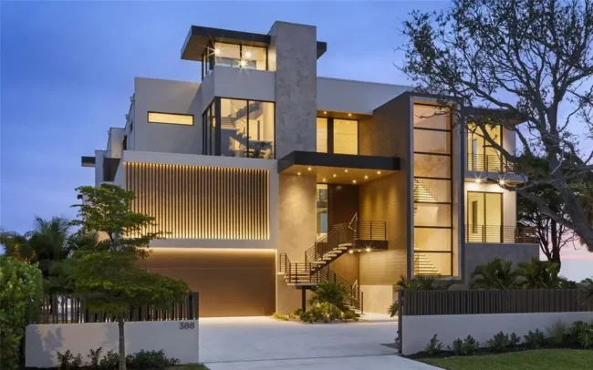 $19 Million Sarasota Bayfront Estate Stunning Waterfront Luxury with Rooftop Deck and Glass Elevator
